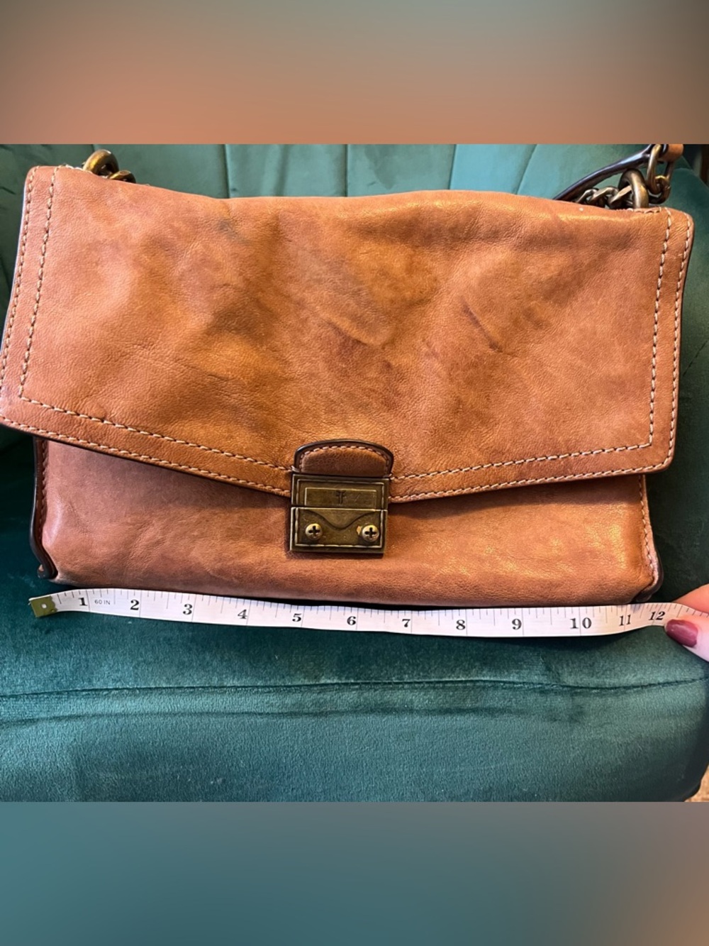 Frye Ella Flap Women’s Brown Leather Shoulder Bag - Picture 16 of 16